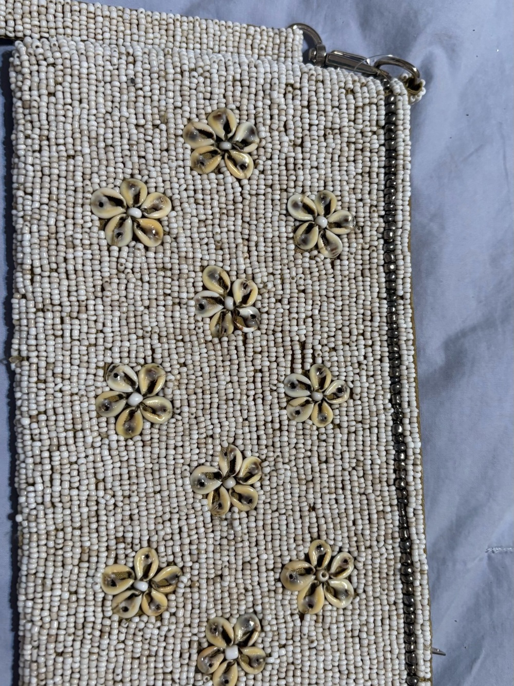Tommy Bahama Beaded Floral Wristlet in Ivory and Yellow